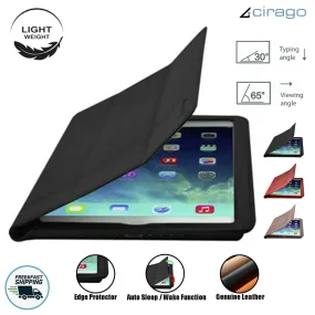 Cirago Slim-Fit Genuine Leather Folding Smart Case Cover with Stand for iPad Air