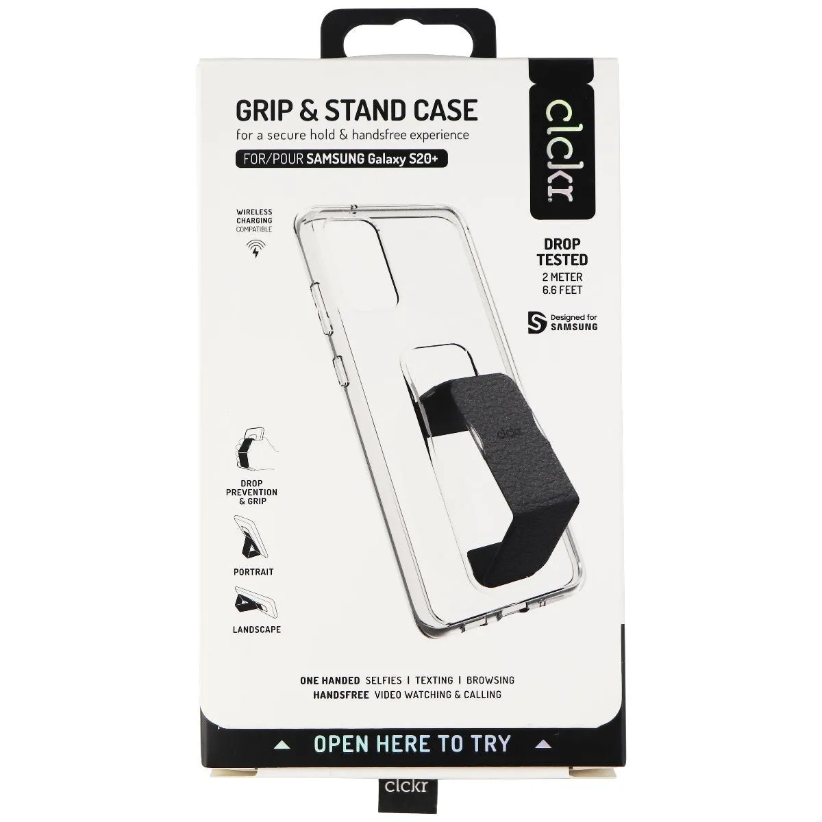 Clckr Grip & Stand Gard Case for Samsung Galaxy (S20 ) - Clear/Black