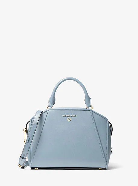 Cleo Small Saffiano Leather Satchel