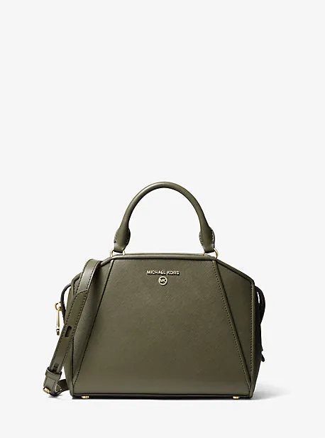 Cleo Small Saffiano Leather Satchel