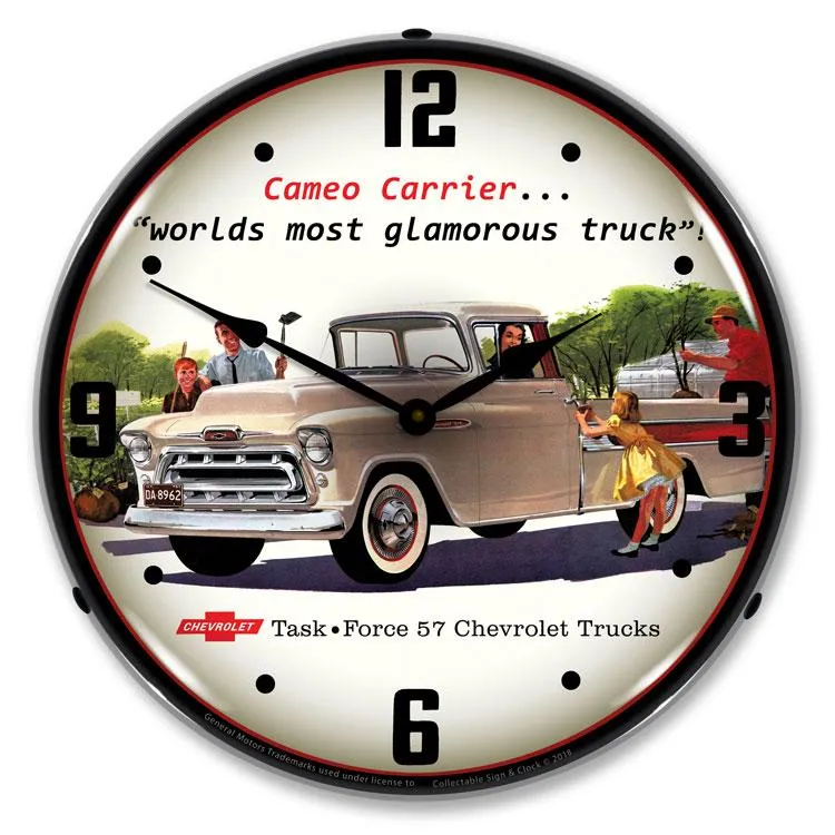 Collectable Sign and Clock - 1957 Chevrolet Cameo Truck Clock