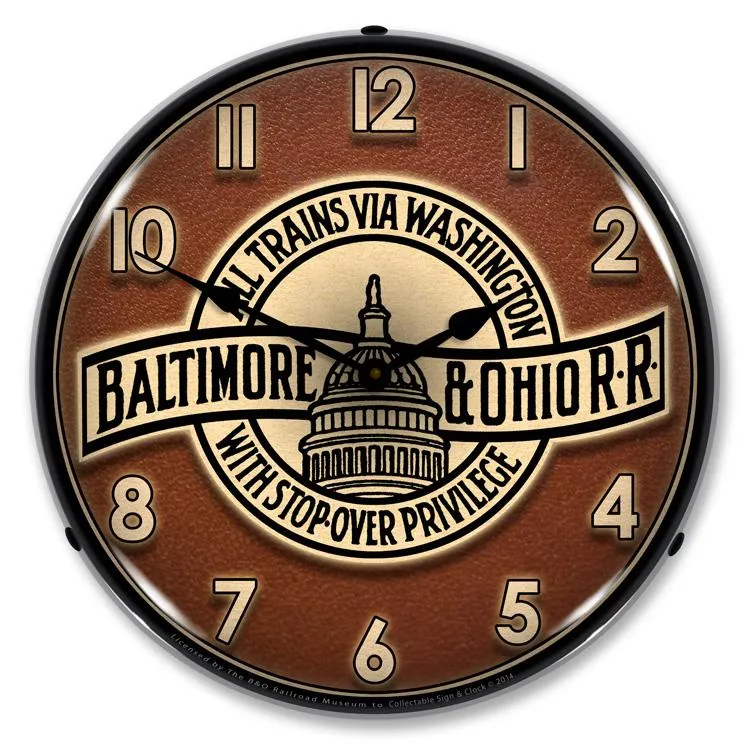 Collectable Sign and Clock - B&O Railroad 3 Clock