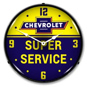 Collectable Sign and Clock - Chevrolet Bowtie Super Service Clock