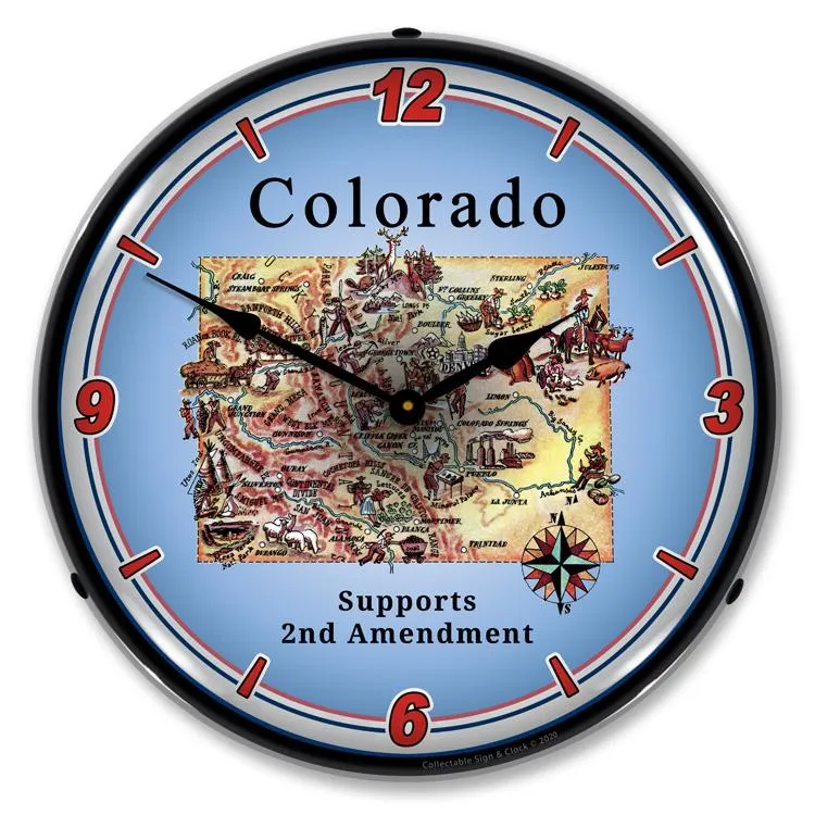 Collectable Sign and Clock - Colorado Supports the 2nd Amendment Clock