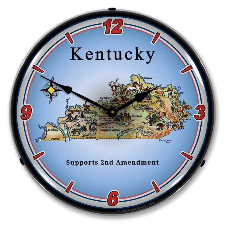 Collectable Sign and Clock - Kentucky Supports the 2nd Amendment Clock