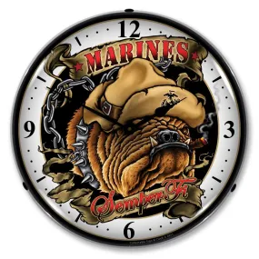 Collectable Sign and Clock - Marines Bulldog   Clock