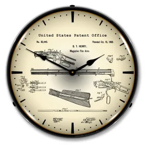 Collectable Sign and Clock - Winchester Repeating Rifle 1860  Patent Clock