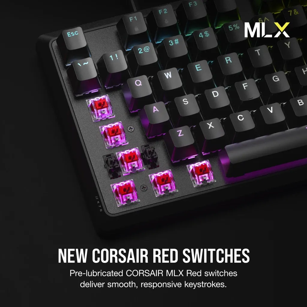 【優惠價】Corsair K70 CORE RGB Mechanical Gaming Keyboard (Cherry MLX Red Switch) Black CH-910971E-NA