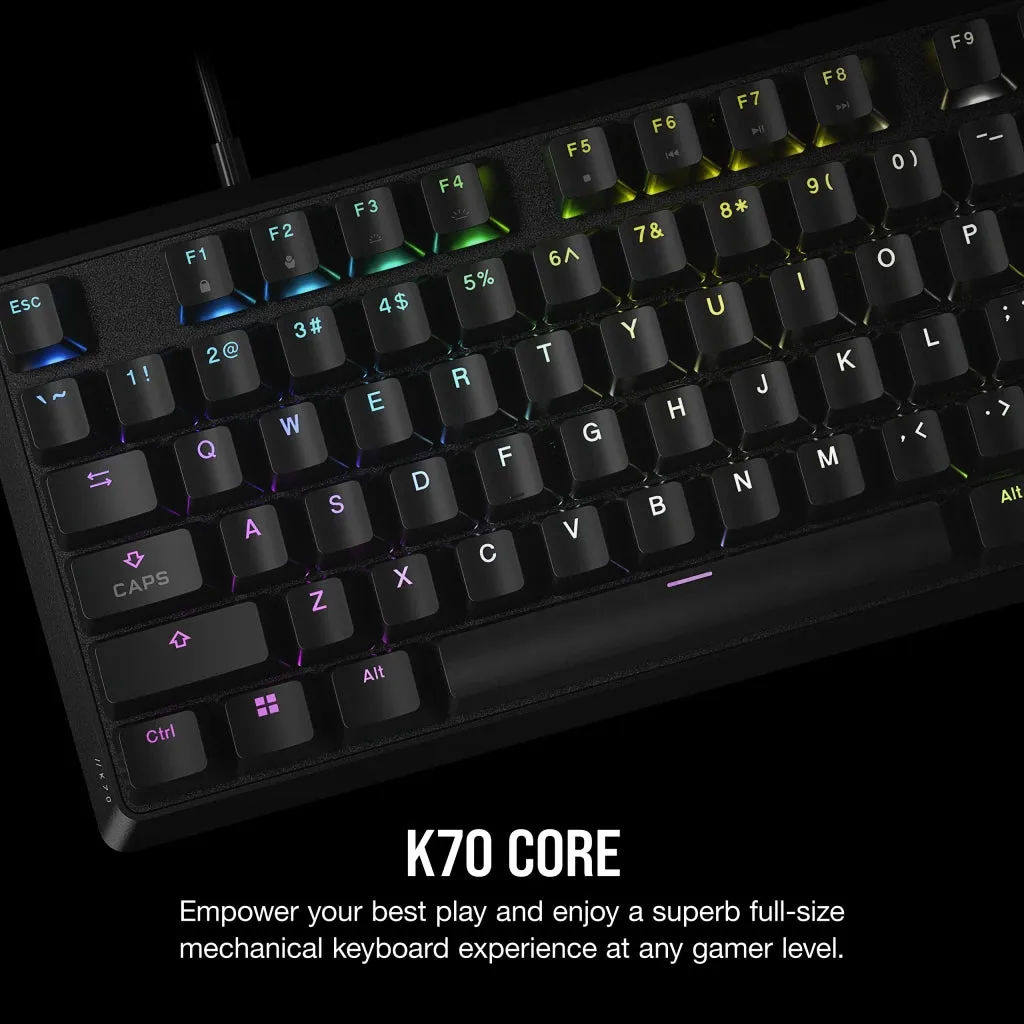 【優惠價】Corsair K70 CORE RGB Mechanical Gaming Keyboard (Cherry MLX Red Switch) Black CH-910971E-NA