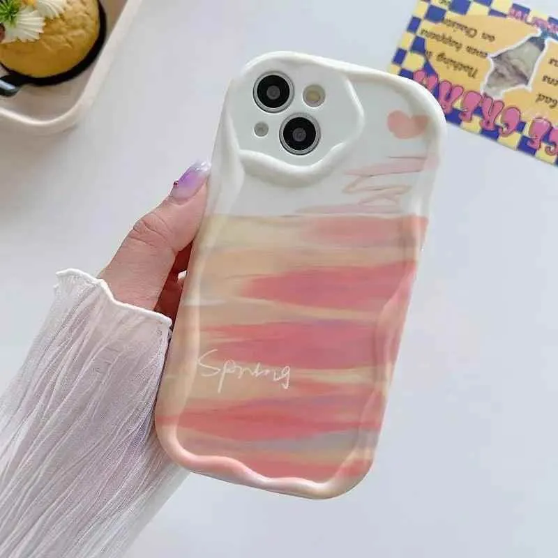 Cute Graffiti Soft Wave Phone Case for iPhone 11, 12, 13, 14, 15 Pro Max