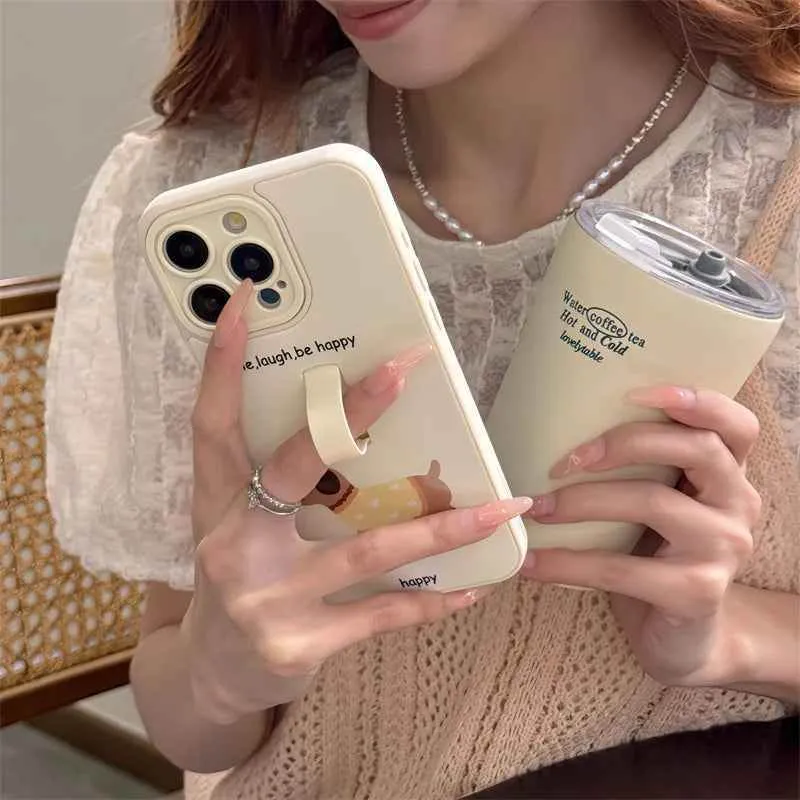 Cute Phone Cases for iPhone 15, 14, 13, 11, or 12 Pro Max - Cartoon Puppy Dog & Cat with Hidden Ring Holder - TSP221