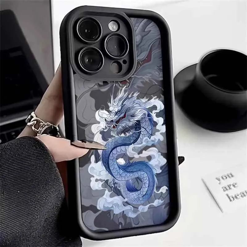 Cute Phone Cases For iPhone 15, 14, 13, 12, 11 Pro Max, XS, X, XR, 7, 8 Plus - Illusory Chinese Dragon - TSP239