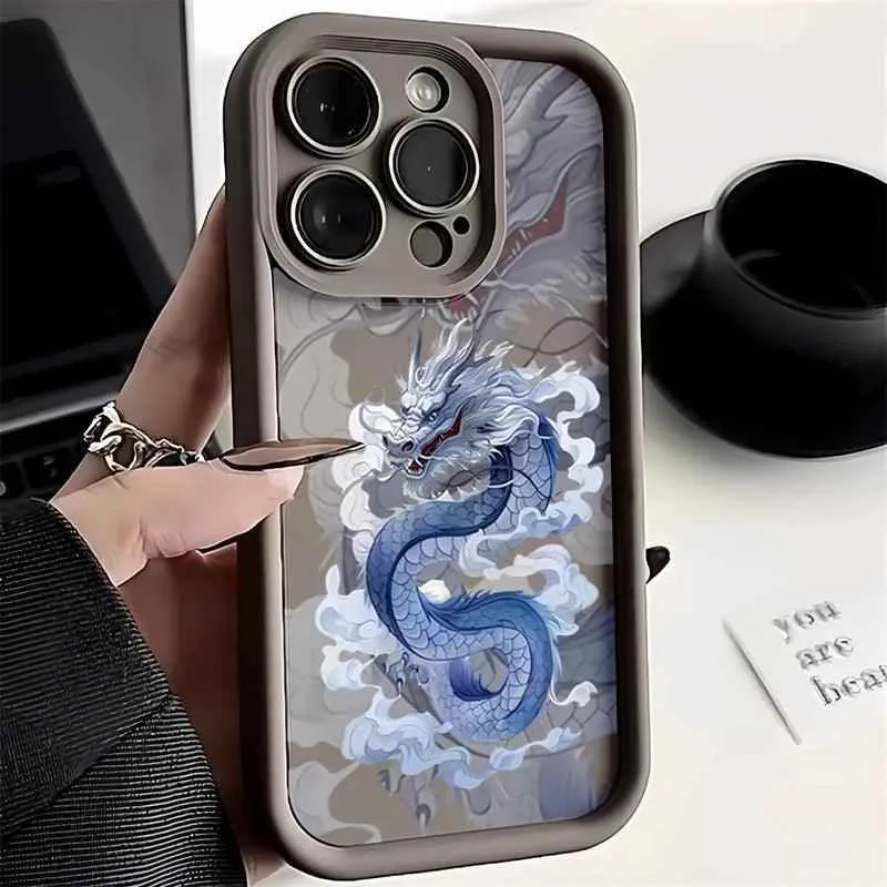 Cute Phone Cases For iPhone 15, 14, 13, 12, 11 Pro Max, XS, X, XR, 7, 8 Plus - Illusory Chinese Dragon - TSP239