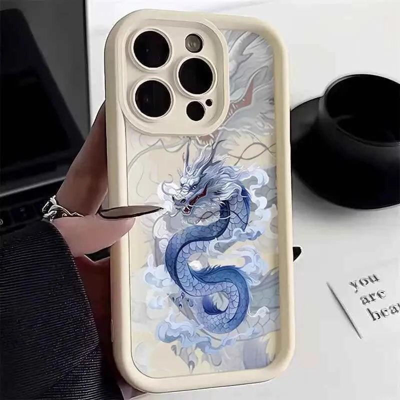 Cute Phone Cases For iPhone 15, 14, 13, 12, 11 Pro Max, XS, X, XR, 7, 8 Plus - Illusory Chinese Dragon - TSP239