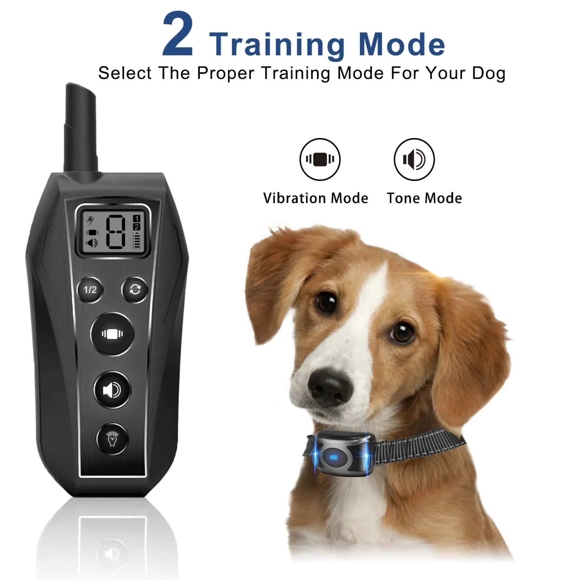 Dog Bark Collar - 1x 600m Range Receiver Vibration IPX7 Waterproof Training Aid