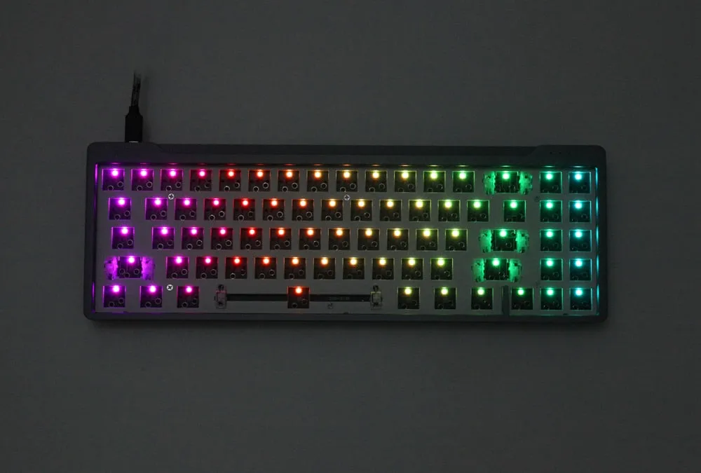 DOPOKEY 71 Mechanical Keyboard kit 71 key PCB CNC CASE hot swappable switch support lighting effects with RGB switch led type c