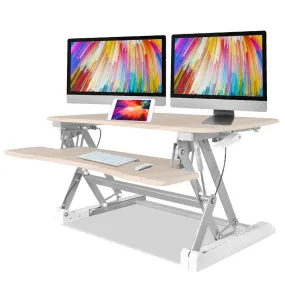 Dual Monitor Height Adjustable Sit Stand Desk Riser - Fortia