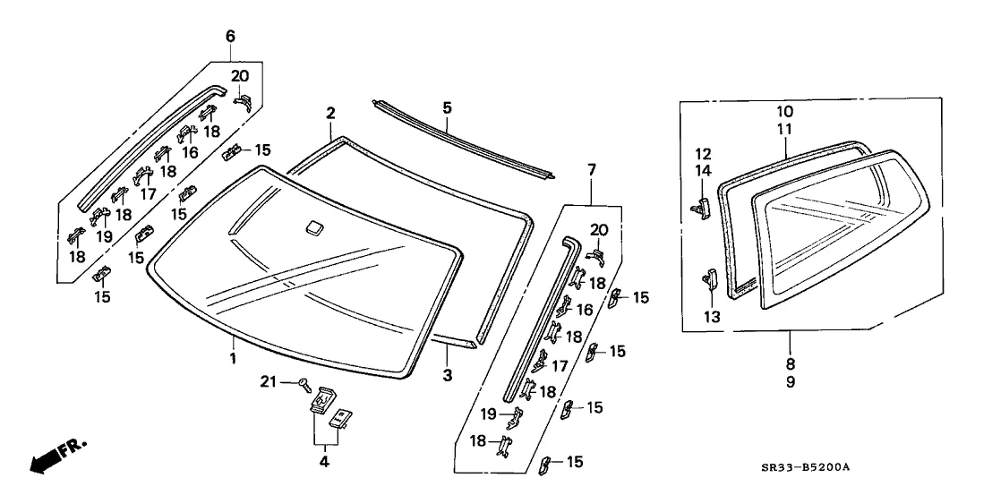 EG Civic A Pillar Windshield Molding Clip