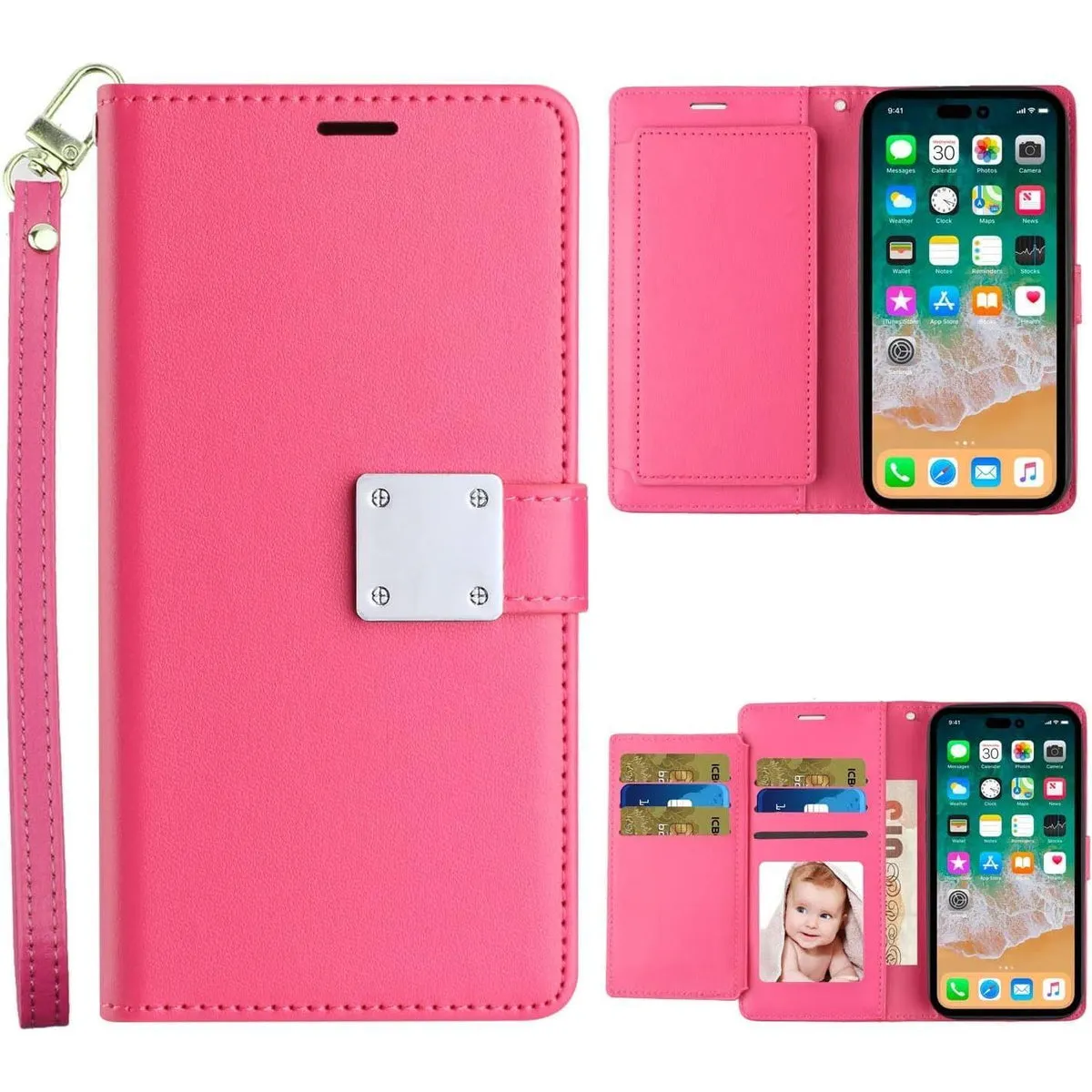 Entronix Apple iPhone 16 Folio Wallet & Card Holder Case