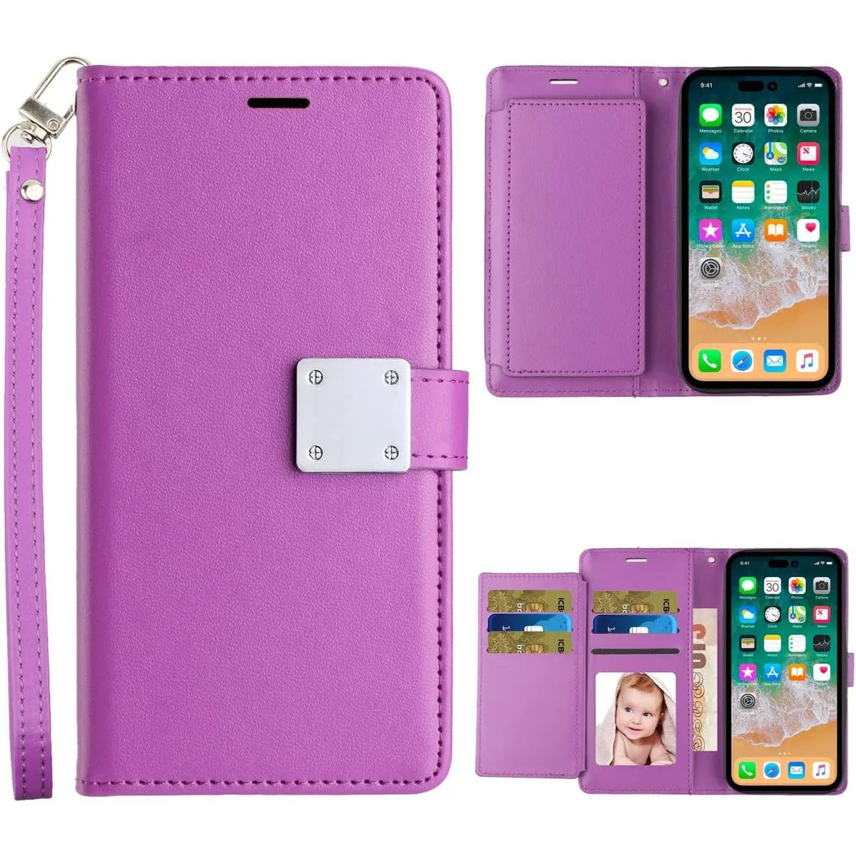 Entronix Apple iPhone 16 Folio Wallet & Card Holder Case