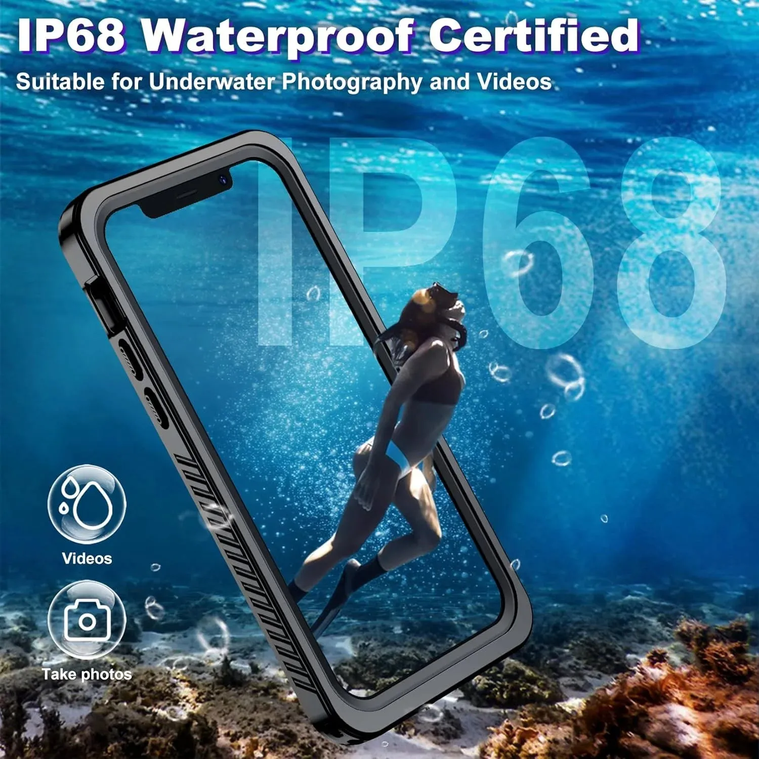 Entronix Waterproof Case for Apple iPhone 13 Pro Case, Full Body Shockproof with Built In Screen Protector, Heavy Duty Cover