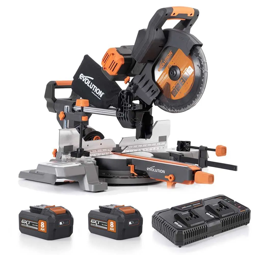 Evolution Cordless R255SMS-DB-Li 255mm 36V Double Bevel Mitre Saw