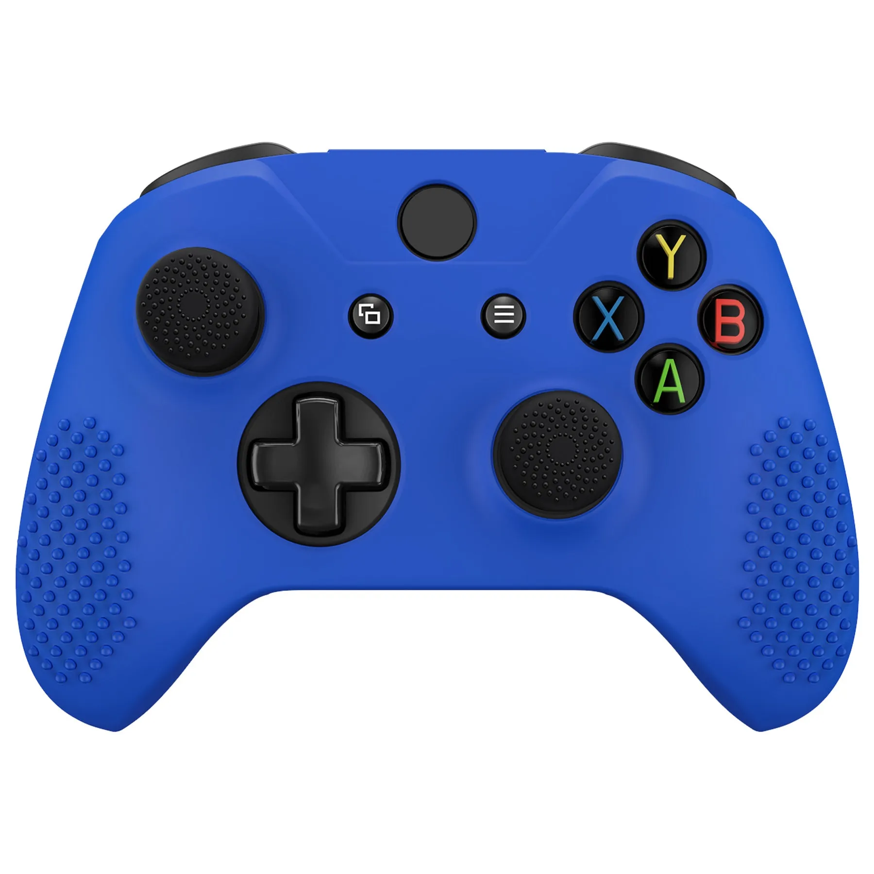 eXtremeRate PlayVital Soft Dark Blue Silicone Controller Cover Grips Caps for Xbox One S for Xbox One X-XBOWP0040GC