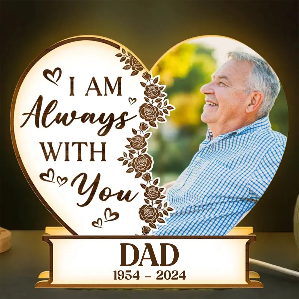 Family - I Am Always With You Heart-Shaped - Personalized Photo Light Box