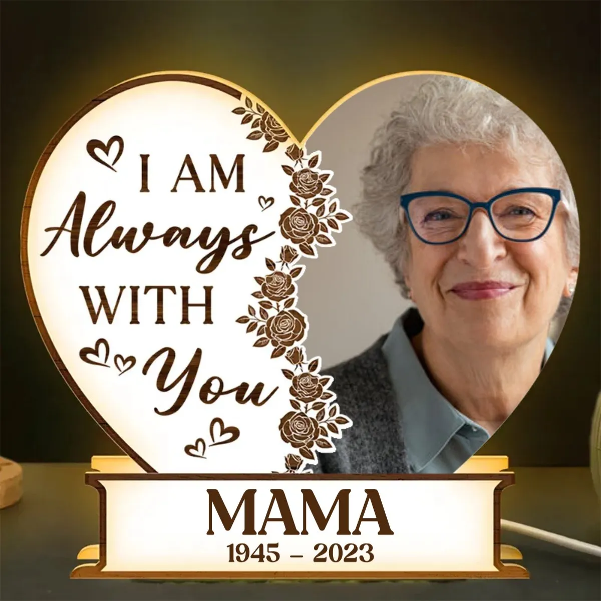 Family - I Am Always With You Heart-Shaped - Personalized Photo Light Box