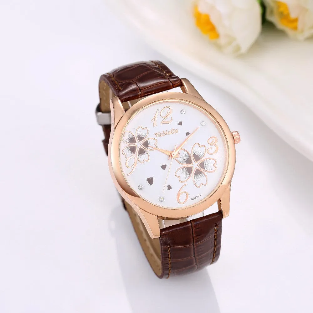 Fashion Luxury Crystal Watch Ladies Elegant Flowers Quartz Watch Women Watches Hour Gift