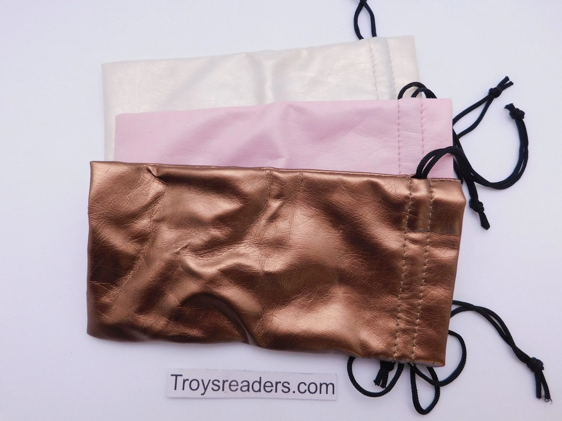 Faux Leather Pouch with String in Three Colors