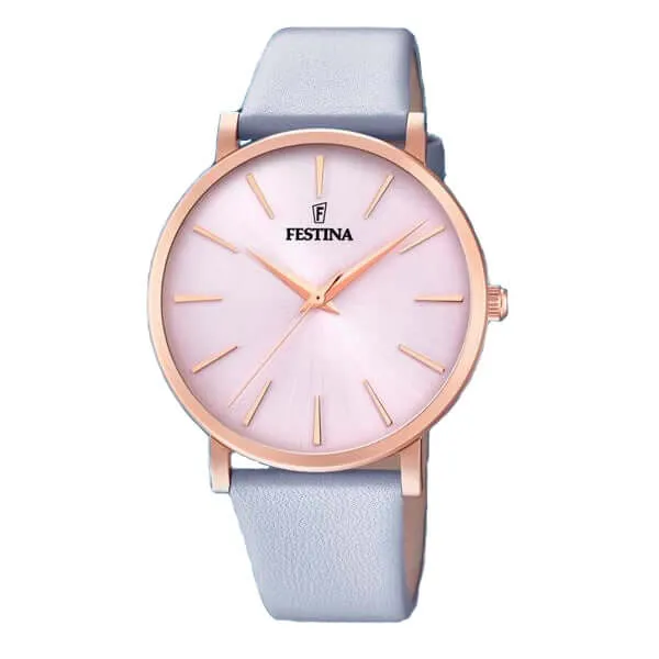 Festina Boyfriend Leather Analog Ladies Watch I Model F20373/1 Quartz Movement