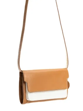 Fides (Caramel & White) | Women's bag made with Apple Leather