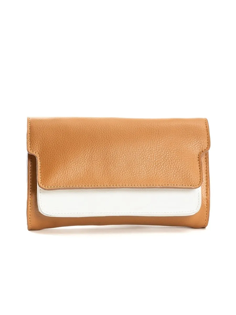 Fides (Caramel & White) | Women's bag made with Apple Leather