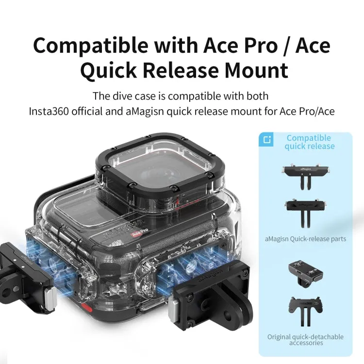 For Insta360 Ace Pro aMagisn Horizontal and Vertical Shooting Dive Shell 60m Waterproof Shell Accessories