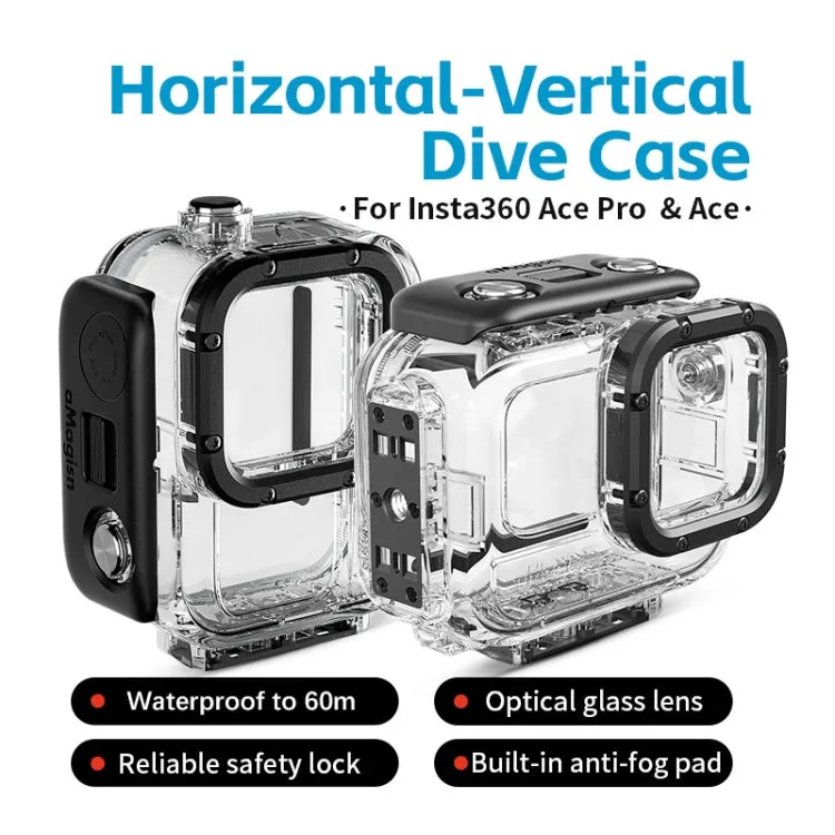 For Insta360 Ace Pro aMagisn Horizontal and Vertical Shooting Dive Shell 60m Waterproof Shell Accessories