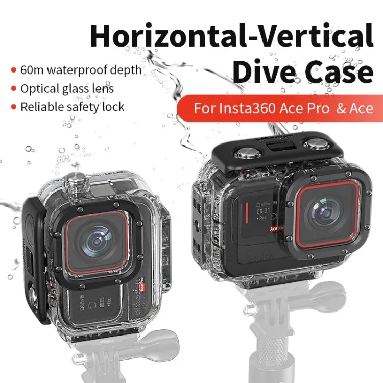 For Insta360 Ace Pro aMagisn Horizontal and Vertical Shooting Dive Shell 60m Waterproof Shell Accessories