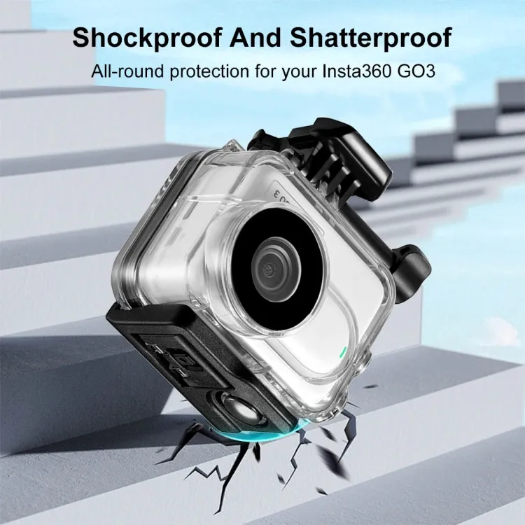 For Insta360 GO 3  / GO 3SPULUZ 60m Underwater Waterproof Housing Case with Base Adapter & Screw (Transparent)