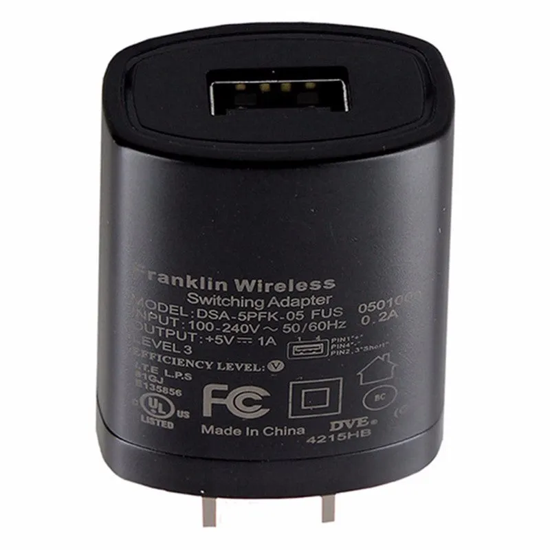 Franklin Wireless (DSA-5PFK-05) 5V 1A Wall Adapter for USB Devices - Black