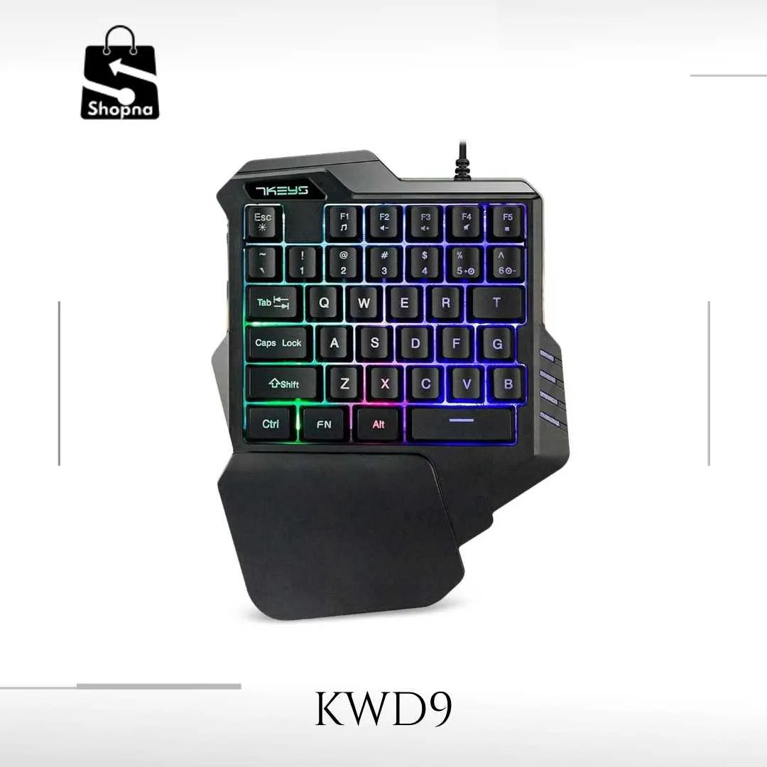 G30 Wired Gaming Keyboard with LED Backlight, Single Hand 35 Keys Membrane Keyboard for PUBG / Freefire / CF Mobile