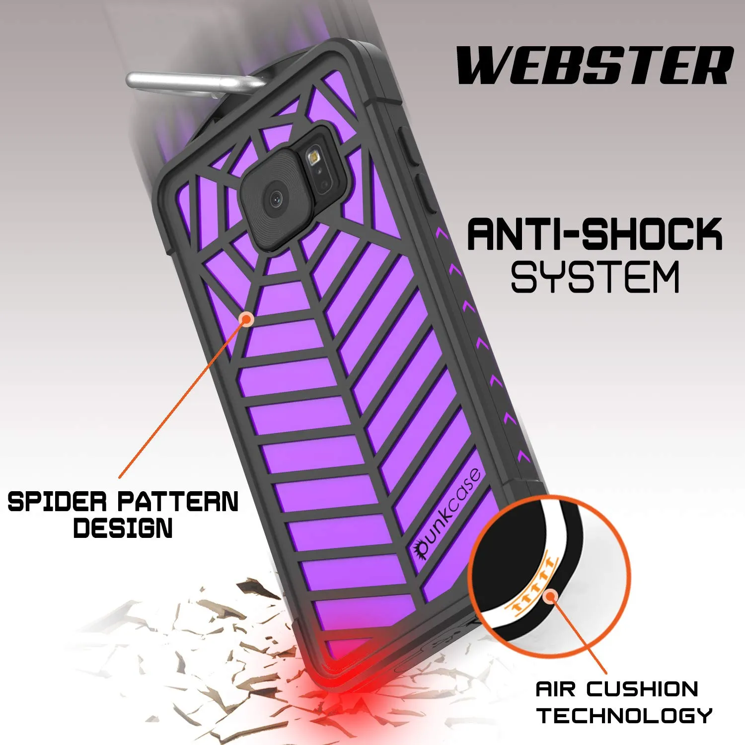 Galaxy Note FE Waterproof Case, Punkcase WEBSTER Series, Purple | Heavy Duty Armor Cover