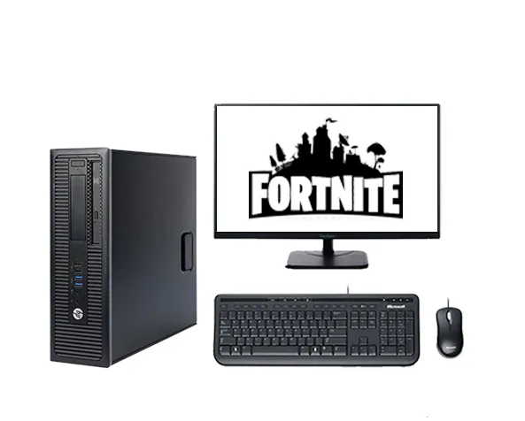 Gaming Bundle Fortnite Ready HP EliteDesk PC i5 3.60 GHz Windows 10 Home 22 Inch Monitor Nvidia GT1030 2GB Graphics