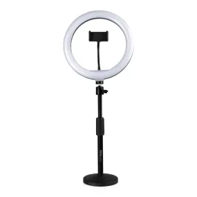 Gator Frameworks GFW-RINGLIGHTDSKTP Desktop Roundbased Stand w/ Ring Light & Phone Holder