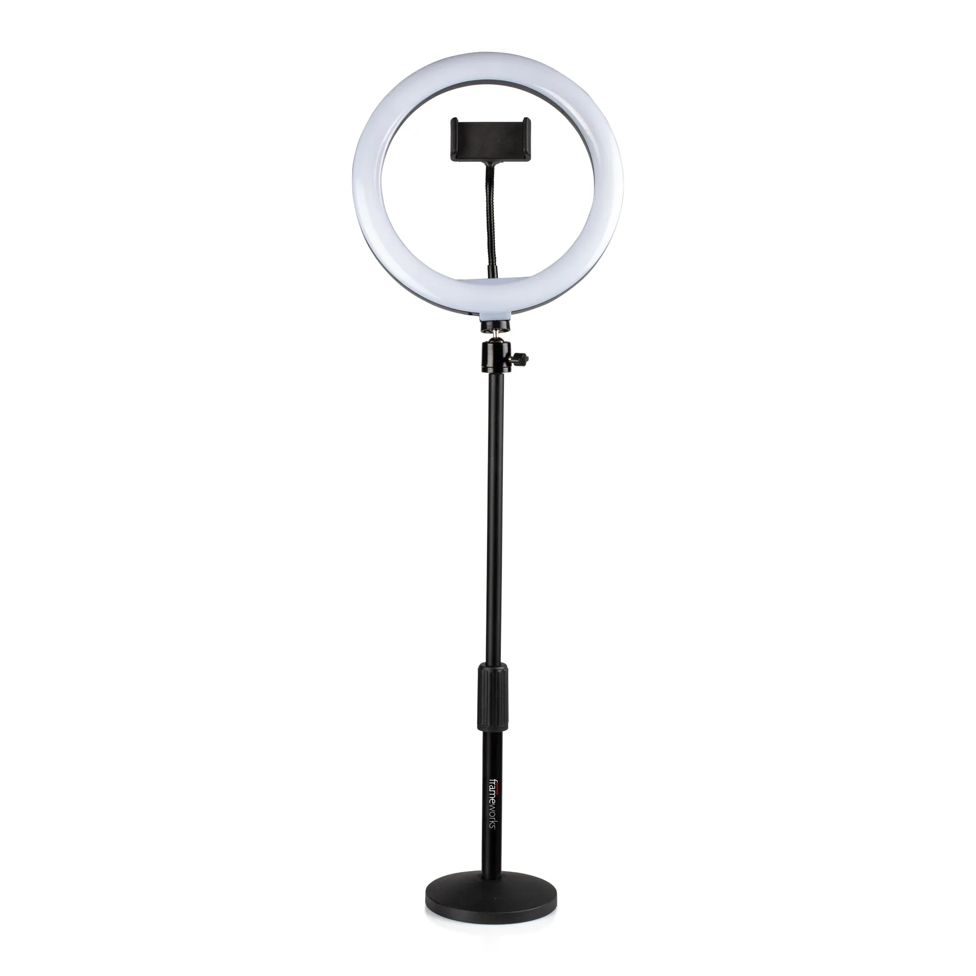 Gator Frameworks GFW-RINGLIGHTDSKTP Desktop Roundbased Stand w/ Ring Light & Phone Holder