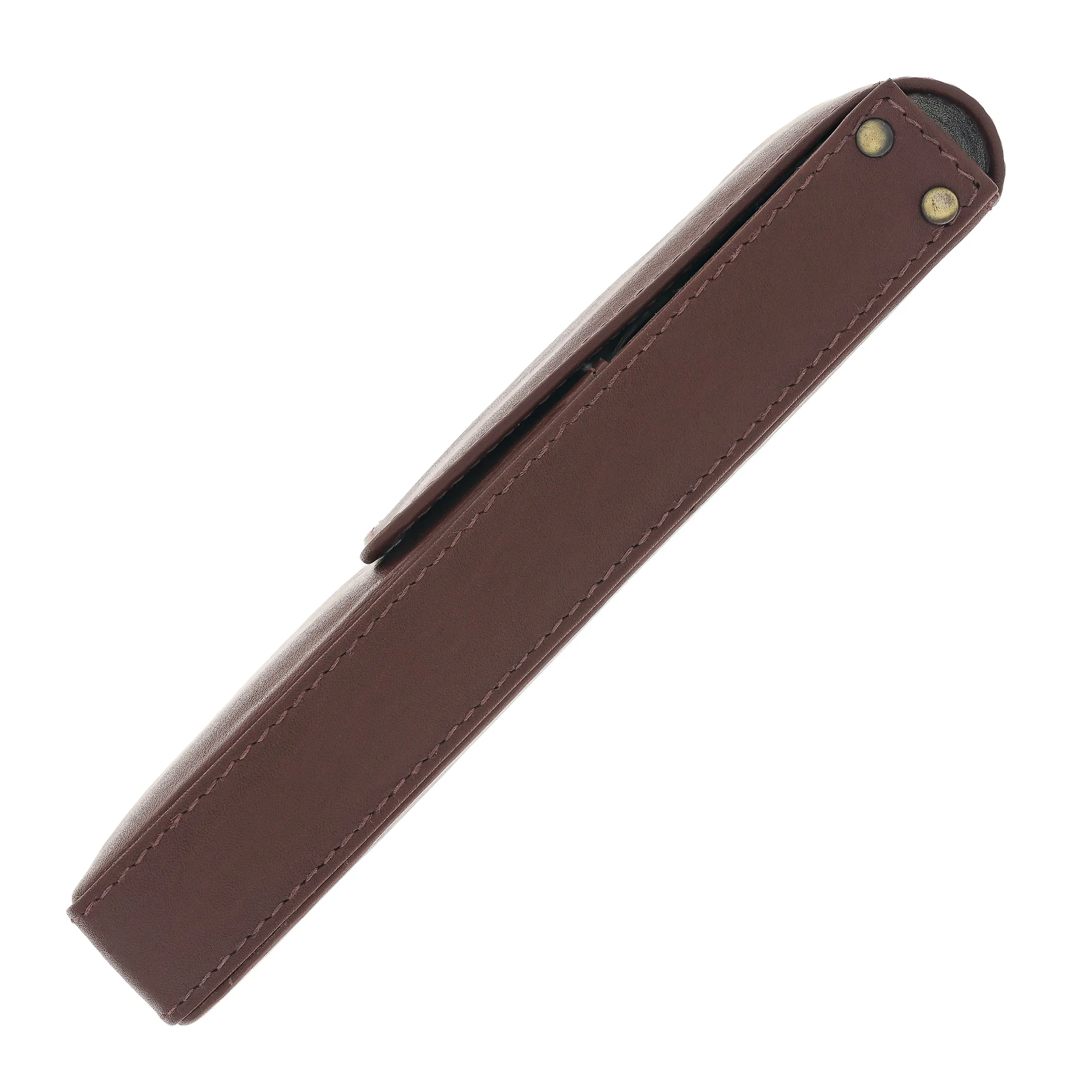 Girologio Triple Magnetic Closure Pen Case in Antique Brown