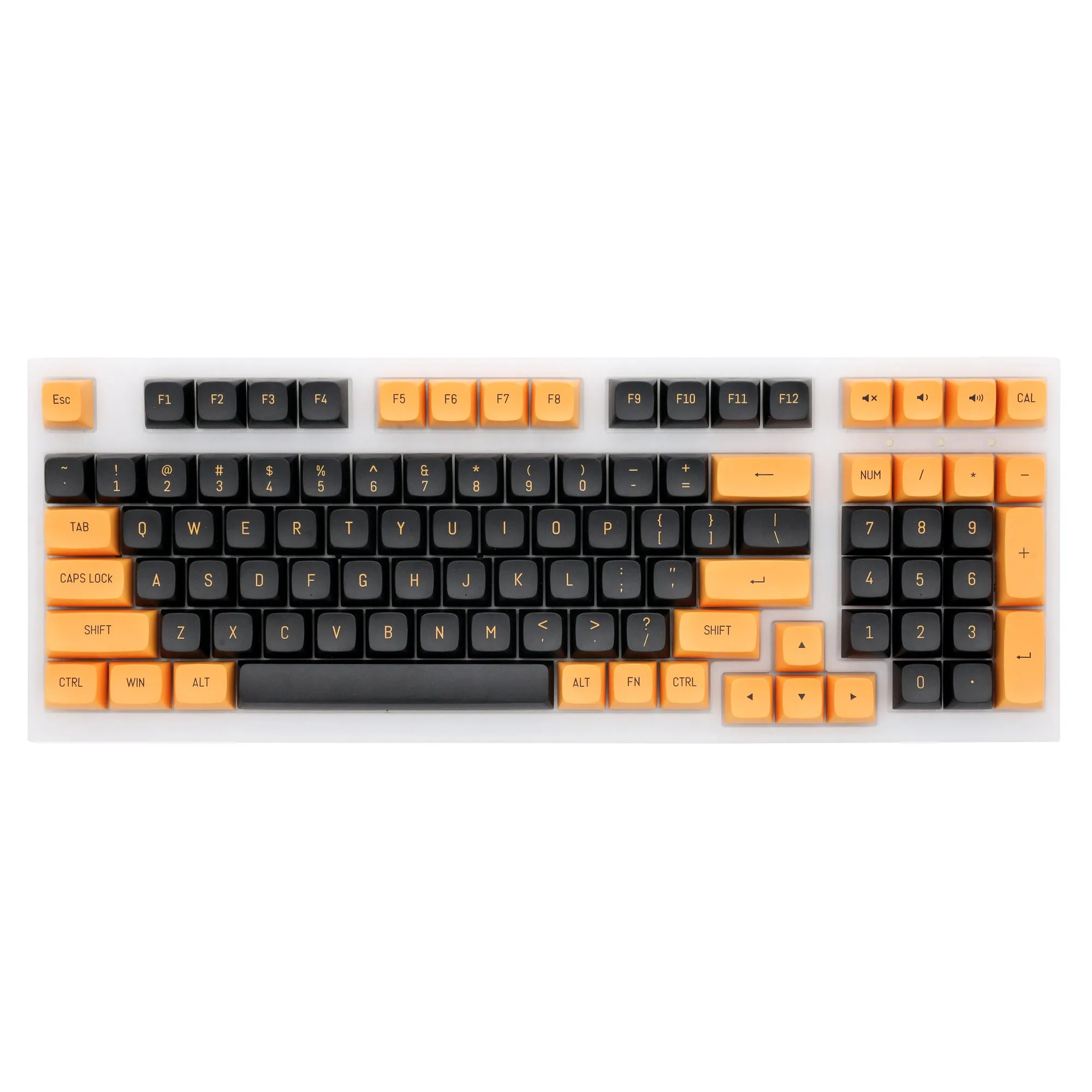 GKs CSA PBT Doubleshot Orange Black keycaps for diy gaming mechanical keyboard CSA Profile for BM60 BM68 BM80 BM65