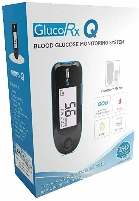 Glucorx Q Blood Glucose Meter/Sugar Monitor | FAST Del | UK Pharmacy