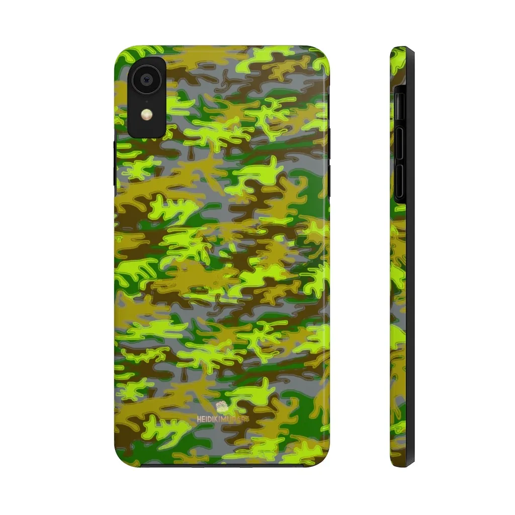 Grey Green Camo iPhone Case, Military Print Case Mate Tough Samsung Galaxy Phone Cases