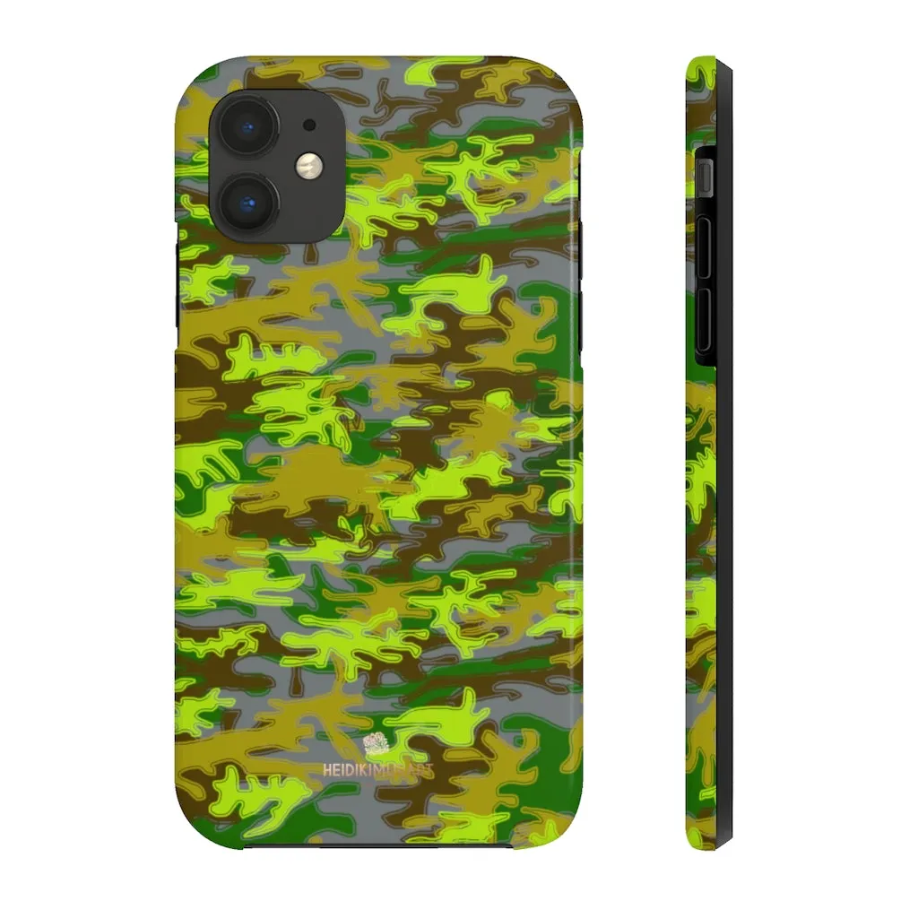 Grey Green Camo iPhone Case, Military Print Case Mate Tough Samsung Galaxy Phone Cases