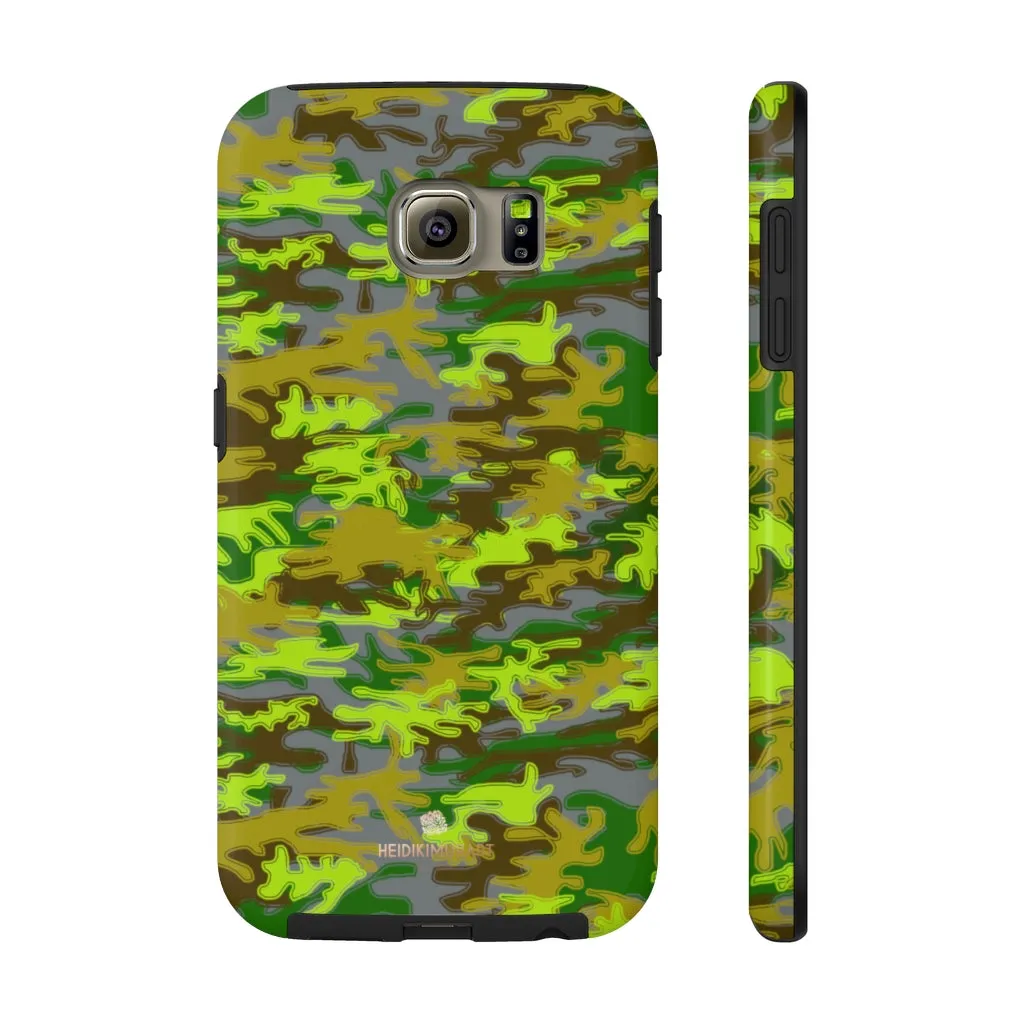 Grey Green Camo iPhone Case, Military Print Case Mate Tough Samsung Galaxy Phone Cases